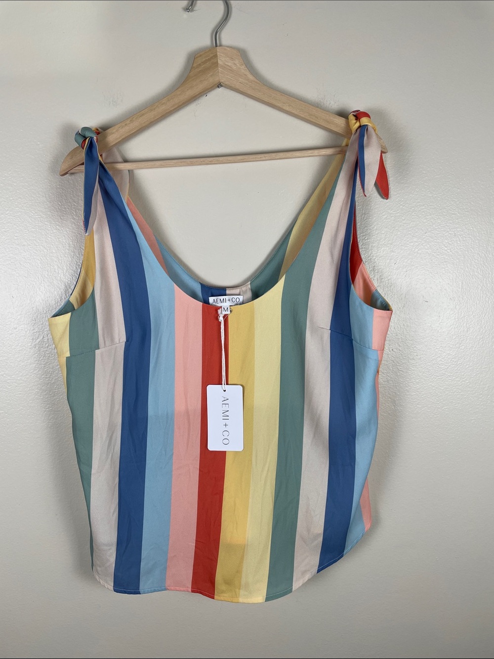 AEMI+CO Multicolor Striped Tie-Shoulder Camisole